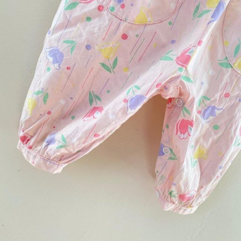Vintage Mine Alone Pink Floral Jumpsuit 3-6 Months - Picture 4 of 10